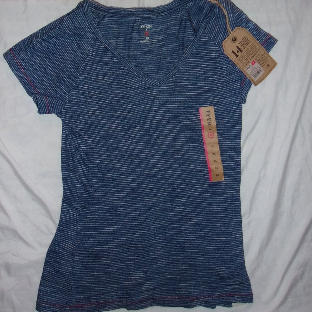 NEW size xs extra small womens blue  tee shirt casual dress t